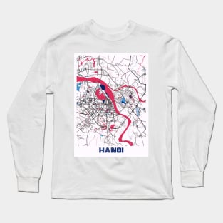 Hanoi - Vietnam MilkTea City Map Long Sleeve T-Shirt